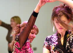 Photograph of two people dancing